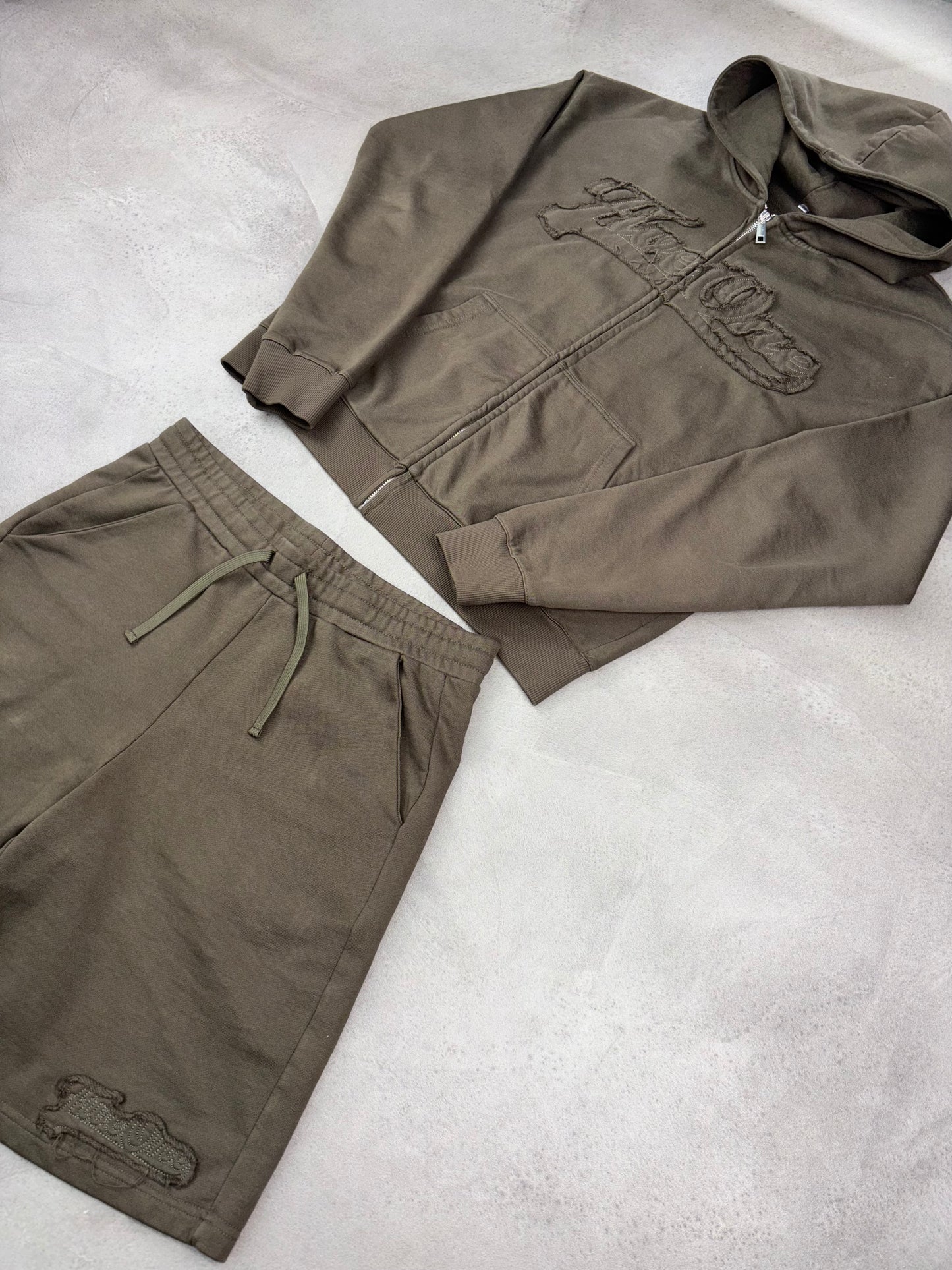 Five One Patchwork Zip-Up – Olive Taupe