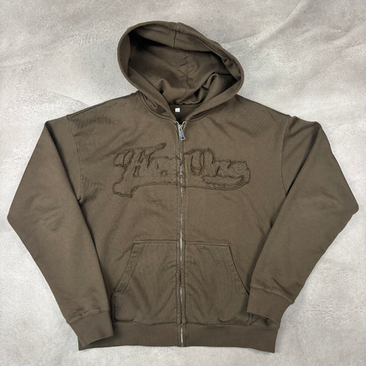 Five One Patchwork Zip-Up – Olive Taupe