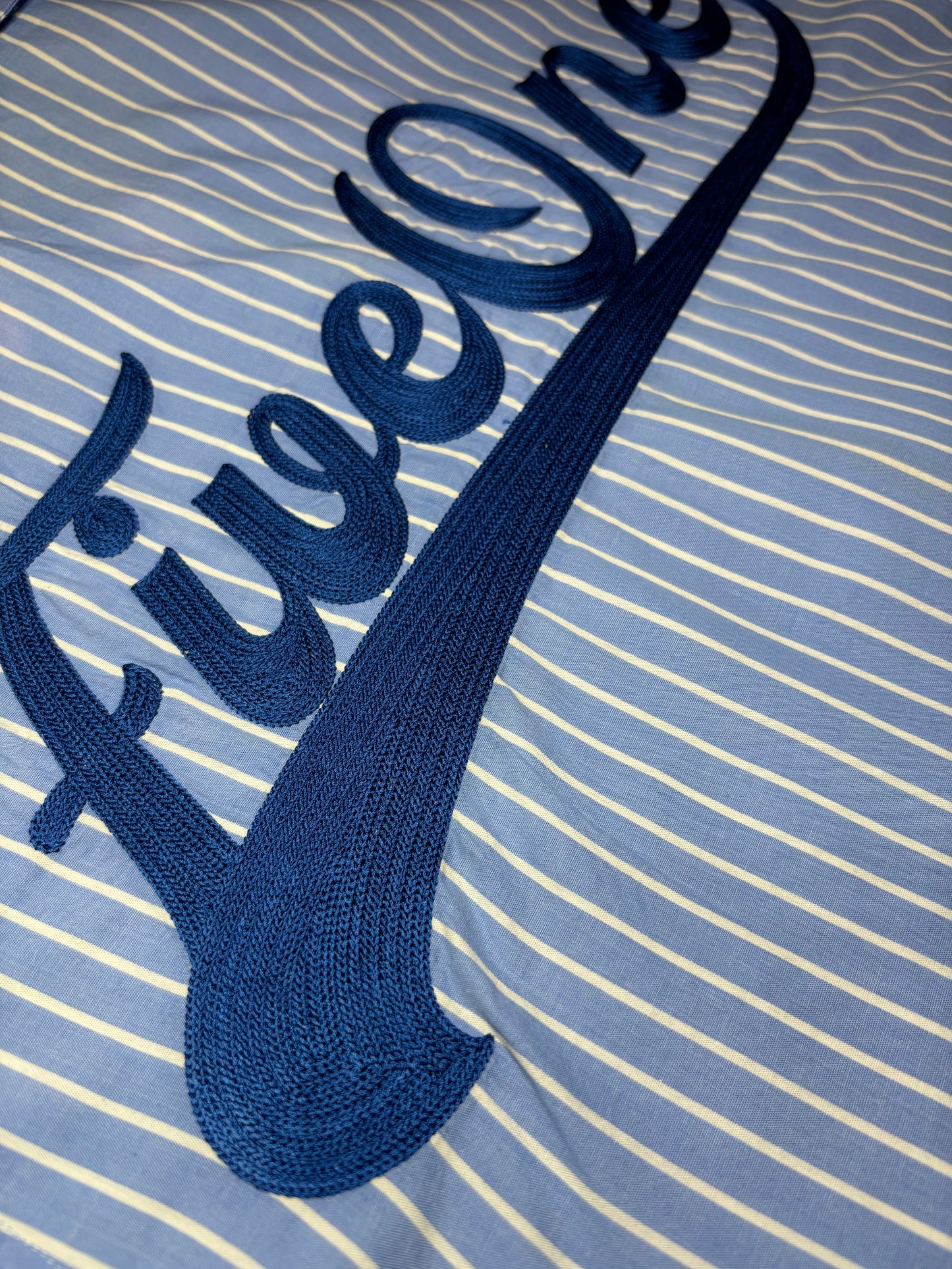 White & Blue Striped Over-Shirt