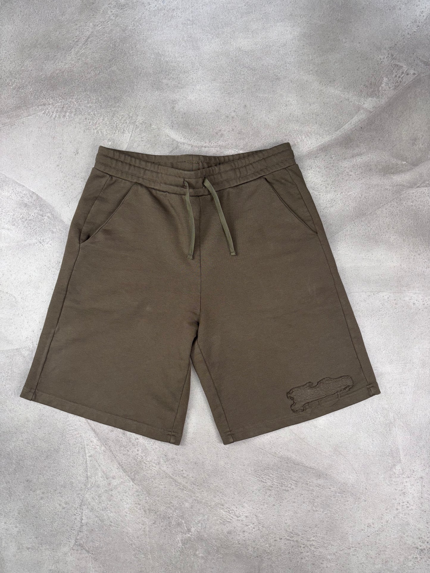 Five One Patchwork Shorts – Olive Taupe