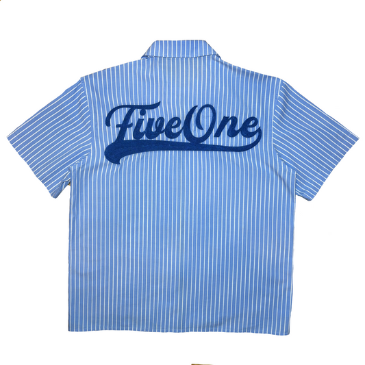 White & Blue Striped Over-Shirt