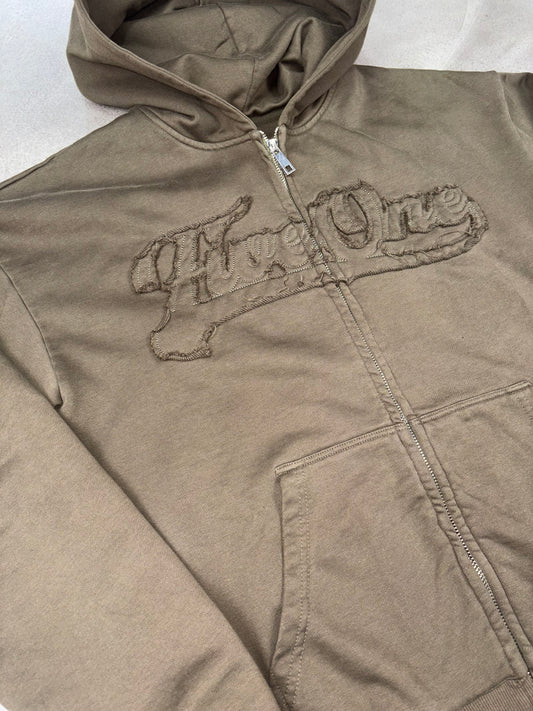 Five One Patchwork Zip-Up – Olive Taupe