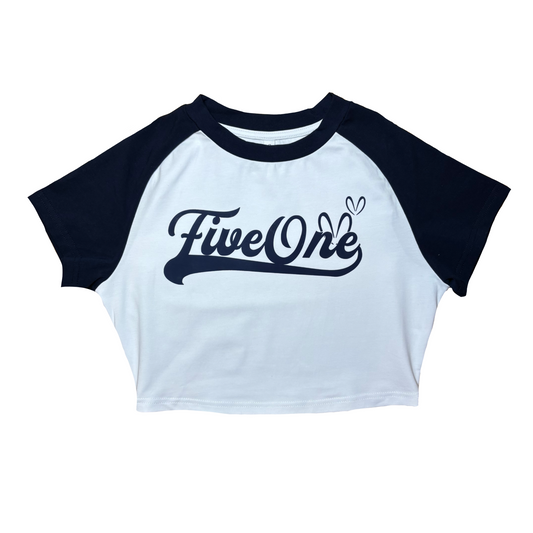 Navy & White Women's Crop Top