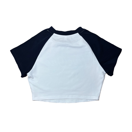 Navy & White Women's Crop Top